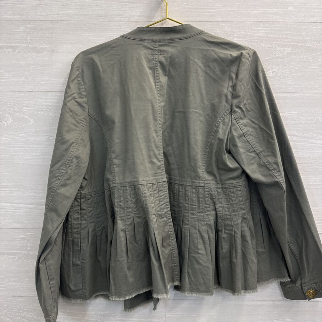 J Jill Green Military Peplum Jacket Medium