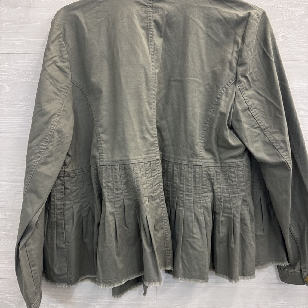J Jill Green Military Peplum Jacket Medium