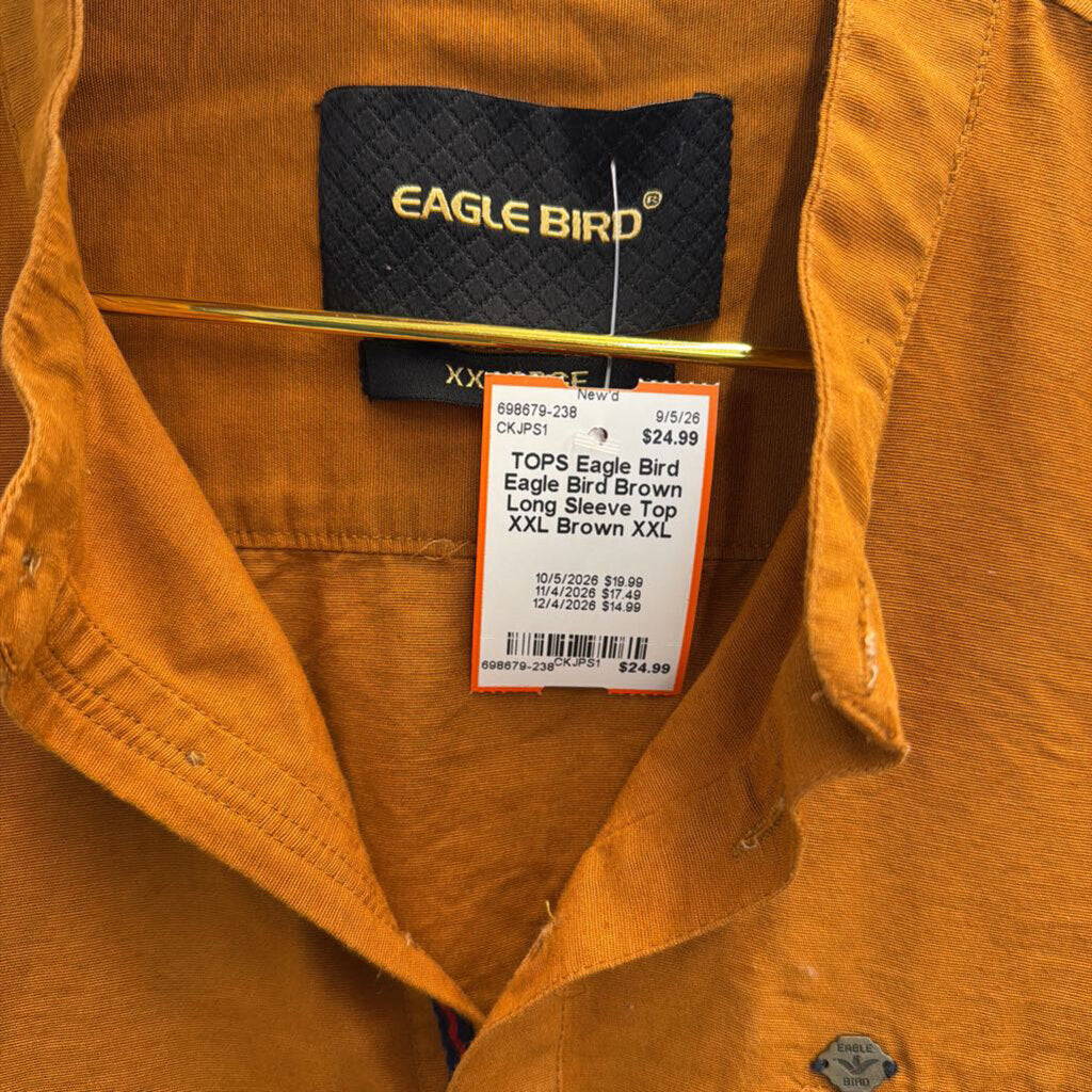 Eagle Bird Brown Long Sleeve Top XXL