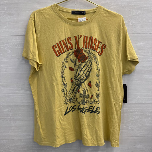 Junk Food Clothing Yellow/ Red Guns N Roses Short Sleeve Graphic Tee Large