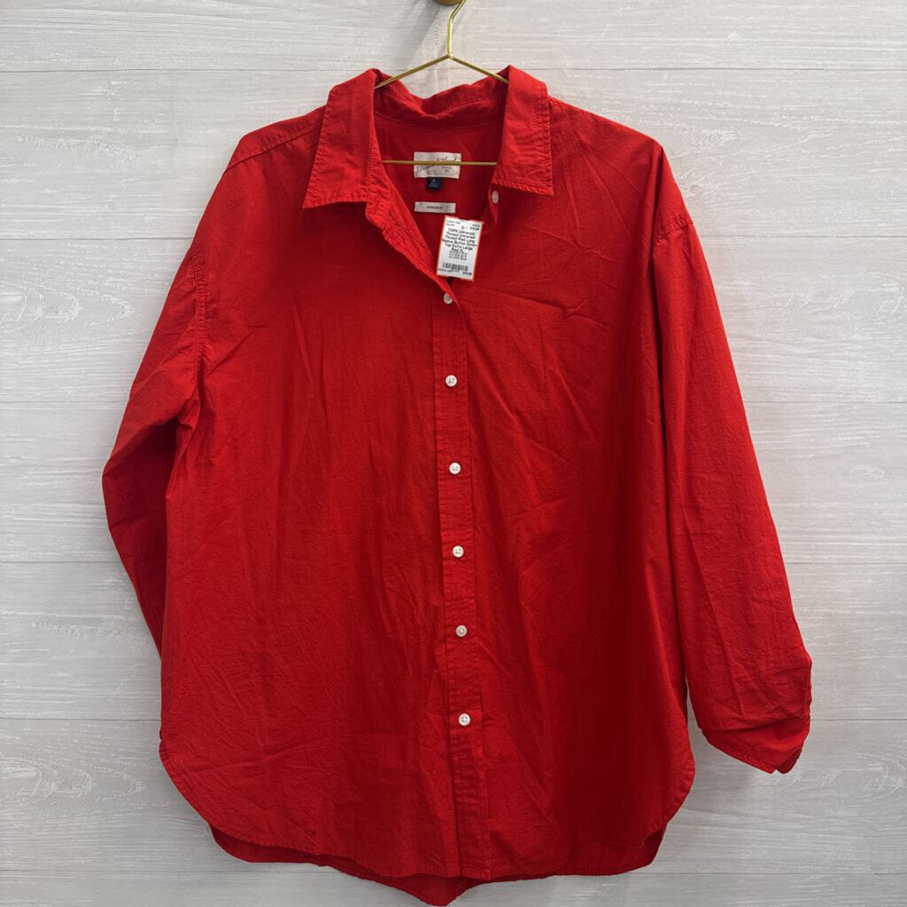 Universal Thread Red Long Sleeve Button Down Top Extra Large