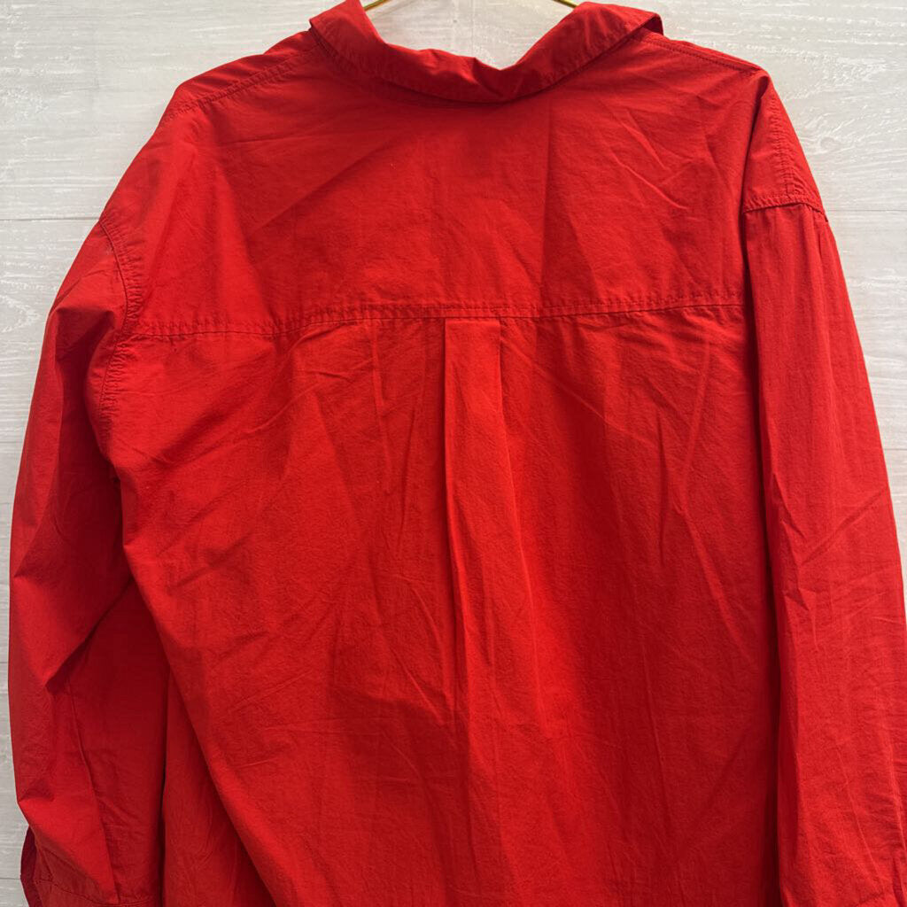 Universal Thread Red Long Sleeve Button Down Top Extra Large