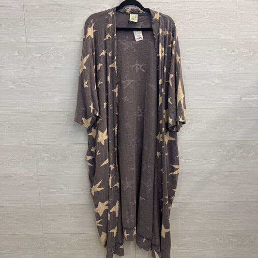 Jaded Gypsy Grey/ Beige Star Print Duster Kimono One Size