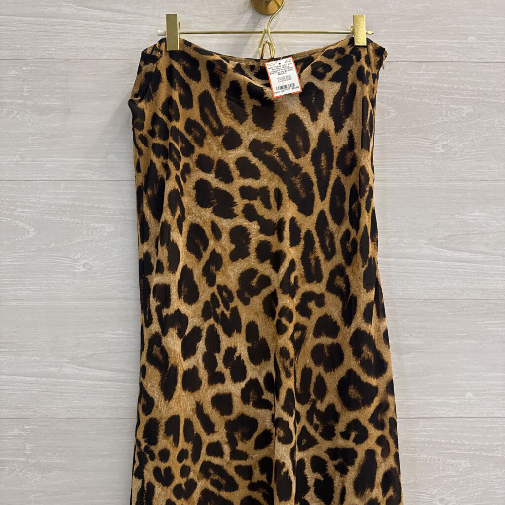 Vici Brown/ Black Leopard Print Maxi Skirt Large