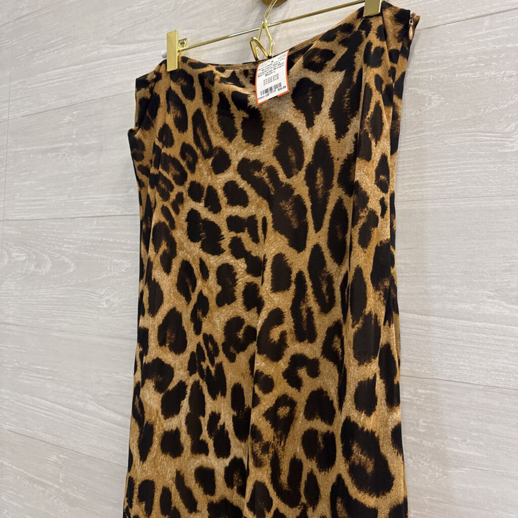 Vici Brown/ Black Leopard Print Maxi Skirt Large