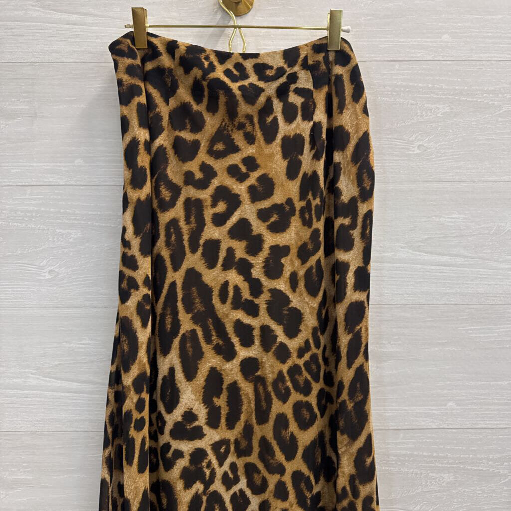 Vici Brown/ Black Leopard Print Maxi Skirt Large