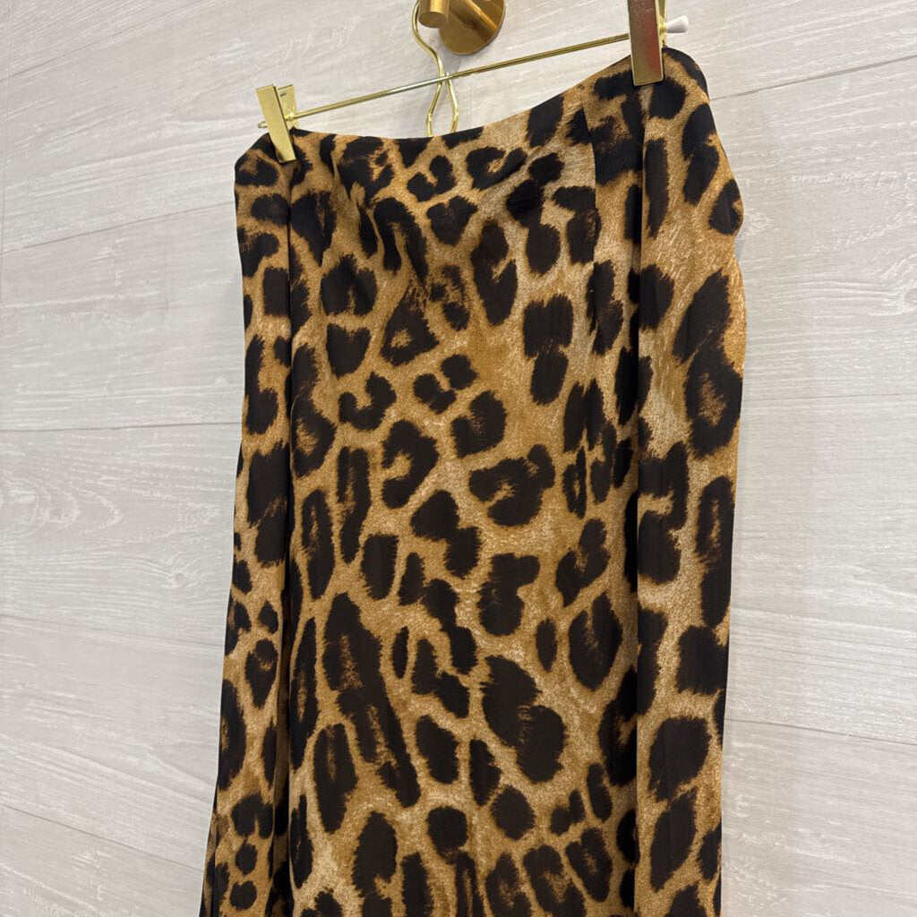 Vici Brown/ Black Leopard Print Maxi Skirt Large