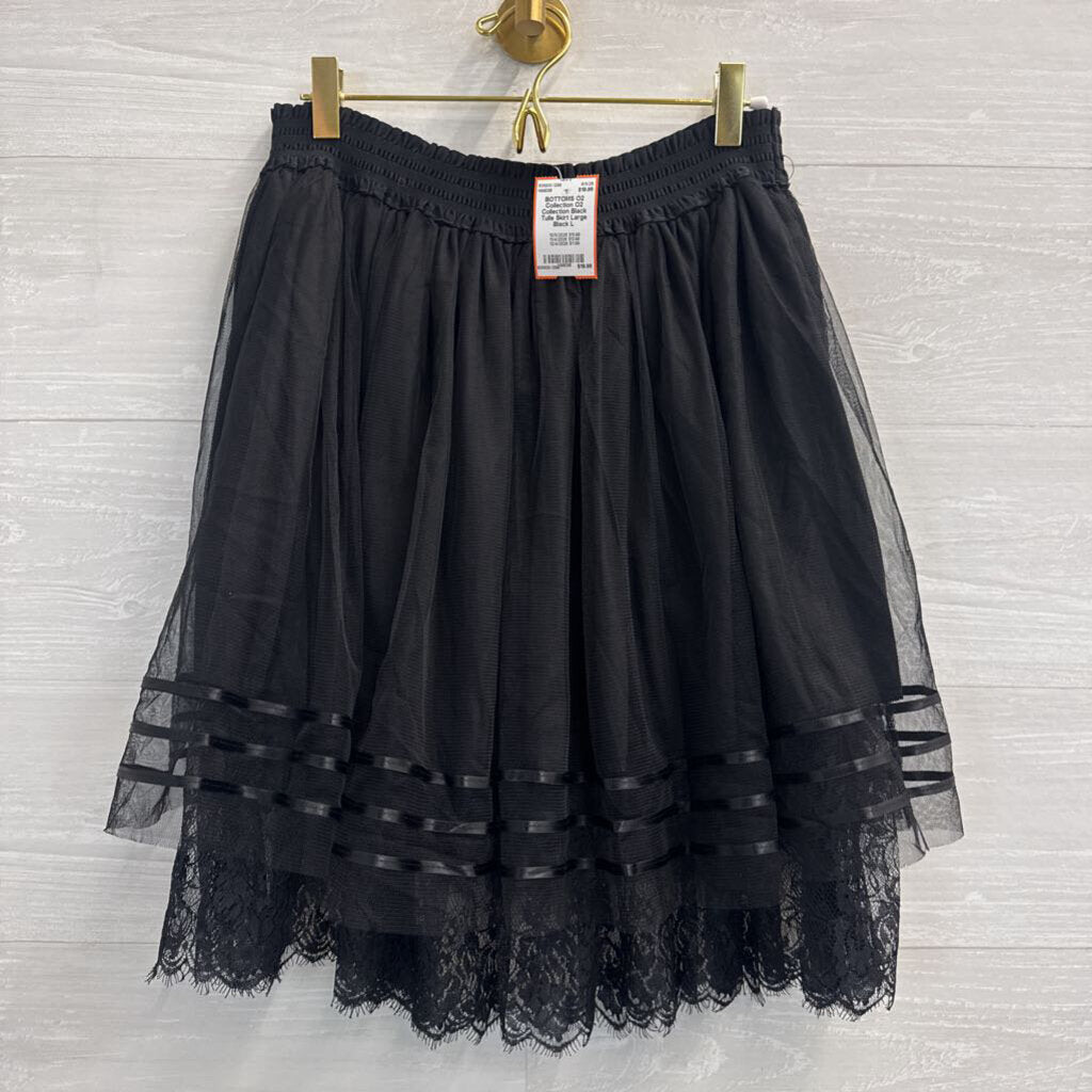 O2 Collection Black Tulle Skirt Large