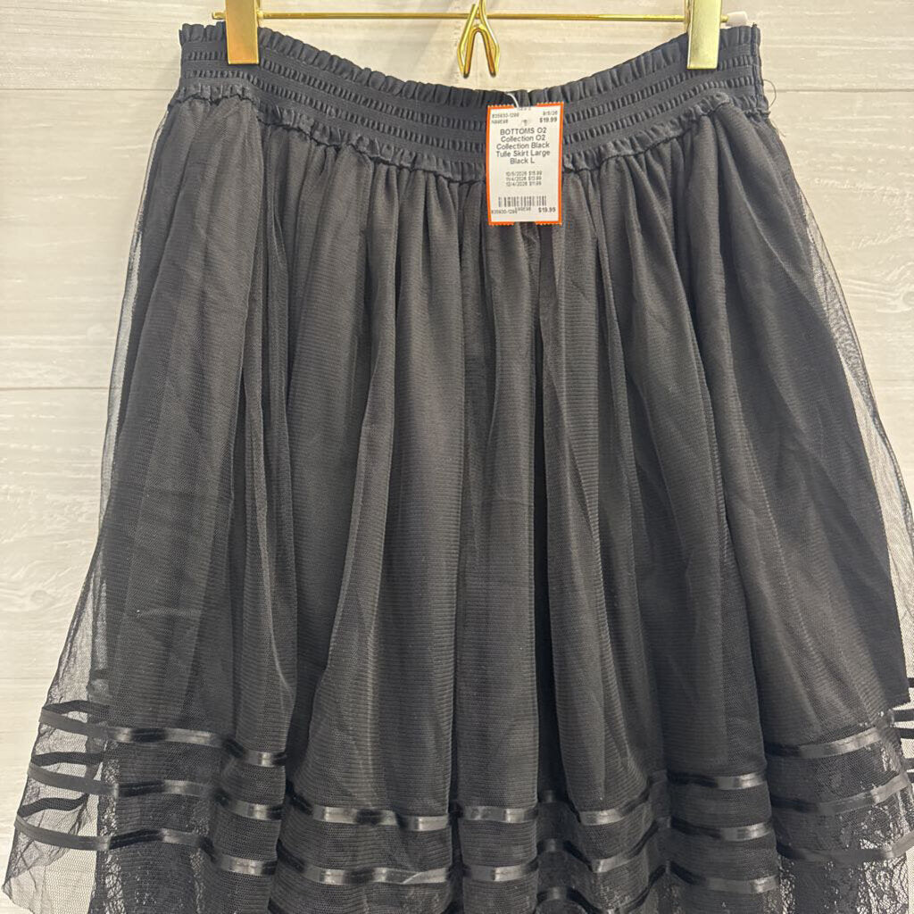 O2 Collection Black Tulle Skirt Large