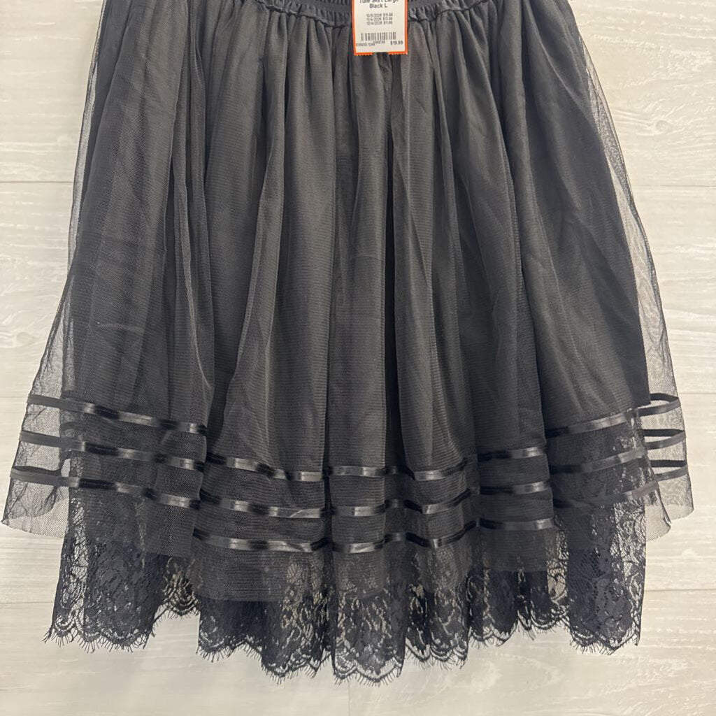 O2 Collection Black Tulle Skirt Large