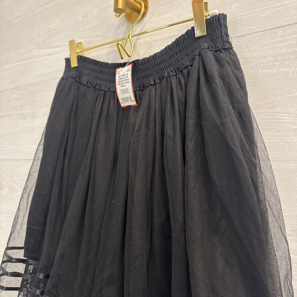 O2 Collection Black Tulle Skirt Large
