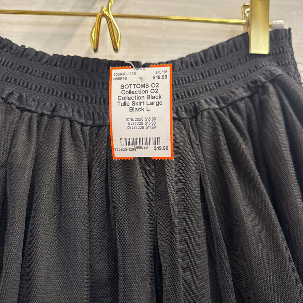 O2 Collection Black Tulle Skirt Large