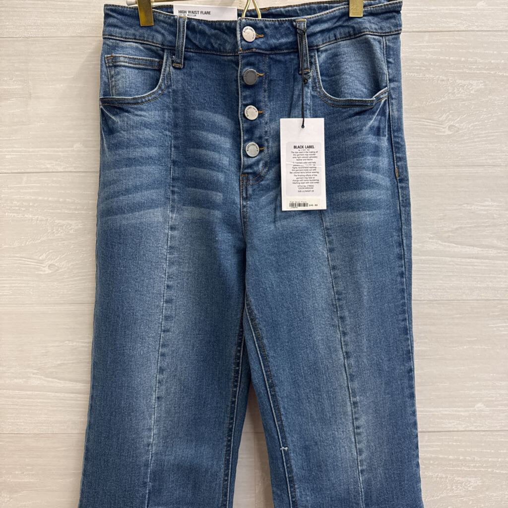 Hidden Medium Wash High Waist Flare Jeans 29