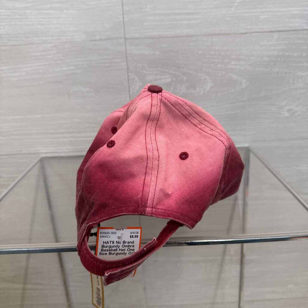 Burgundy Ombre Baseball Hat One Size