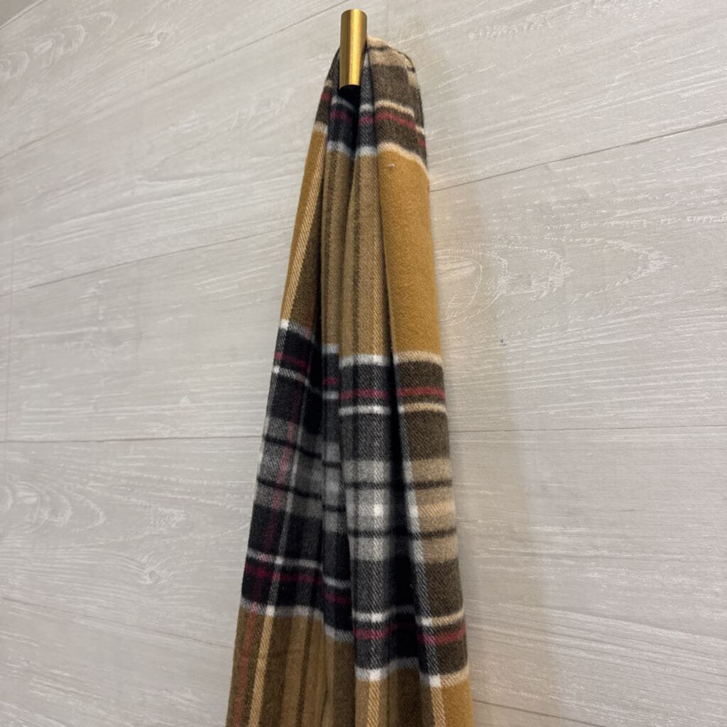 Brown/ Grey Plaid Soft Scarf