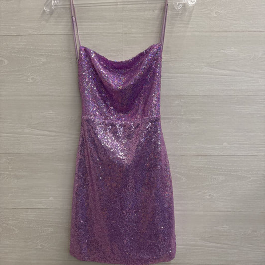 Purple Iridescent Sequin Short Formal Dress Small