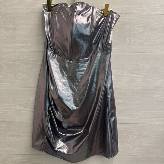 Top Melon Metallic Grey Corset Short Formal Dress 2XL