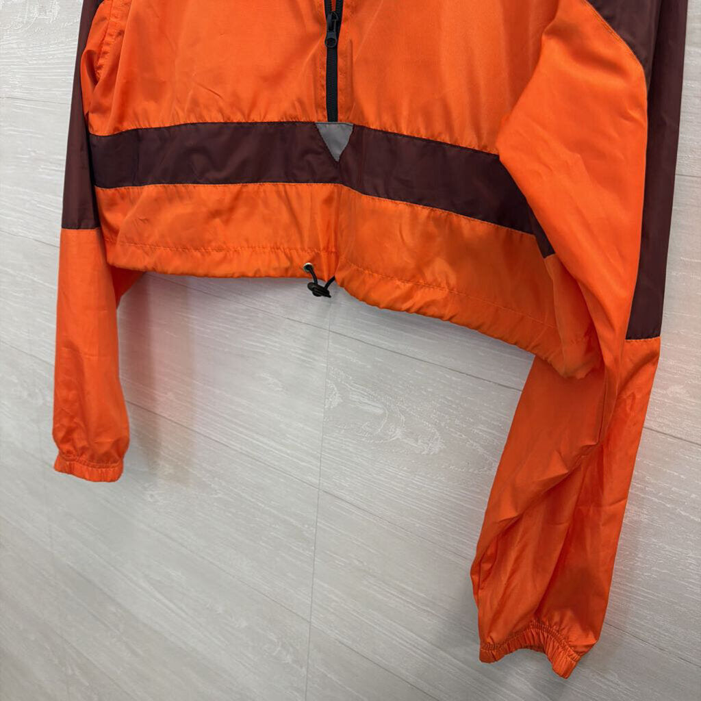 Boohoo Orange/ Burgundy Cropped Long Sleeve Pullover 14