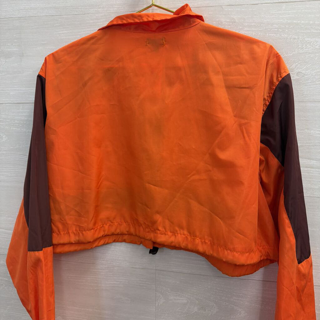 Boohoo Orange/ Burgundy Cropped Long Sleeve Pullover 14