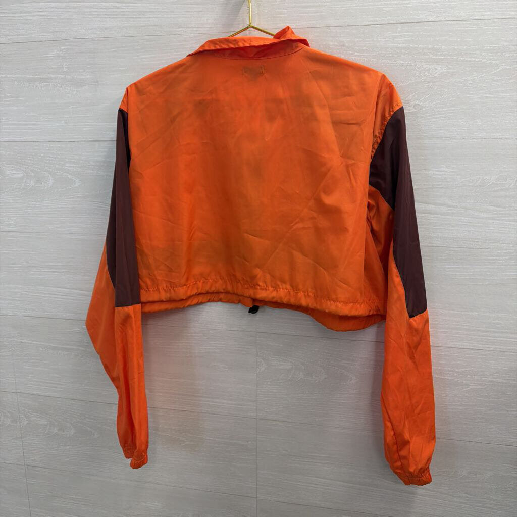 Boohoo Orange/ Burgundy Cropped Long Sleeve Pullover 14