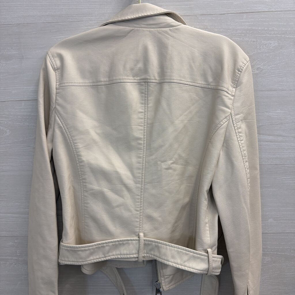 Levi Strauss Cream Faux Leather Moto Jacket Large