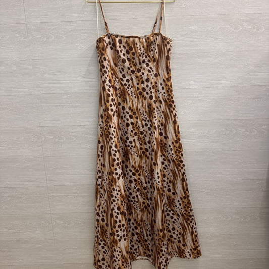 Flying Tomato Cream/ Brown Print Maxi Dress Large