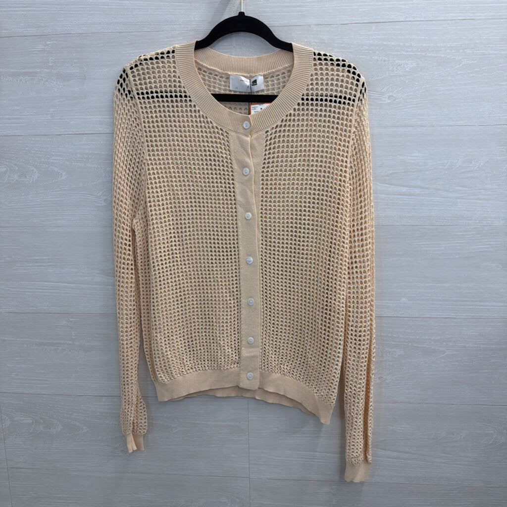 Amanda Jean Cream Open Knit Cardigan Sweater Large/ Extra Large