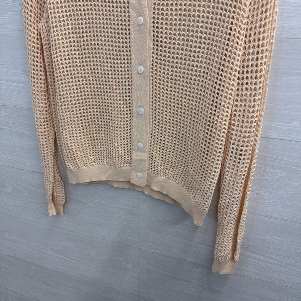 Amanda Jean Cream Open Knit Cardigan Sweater Large/ Extra Large