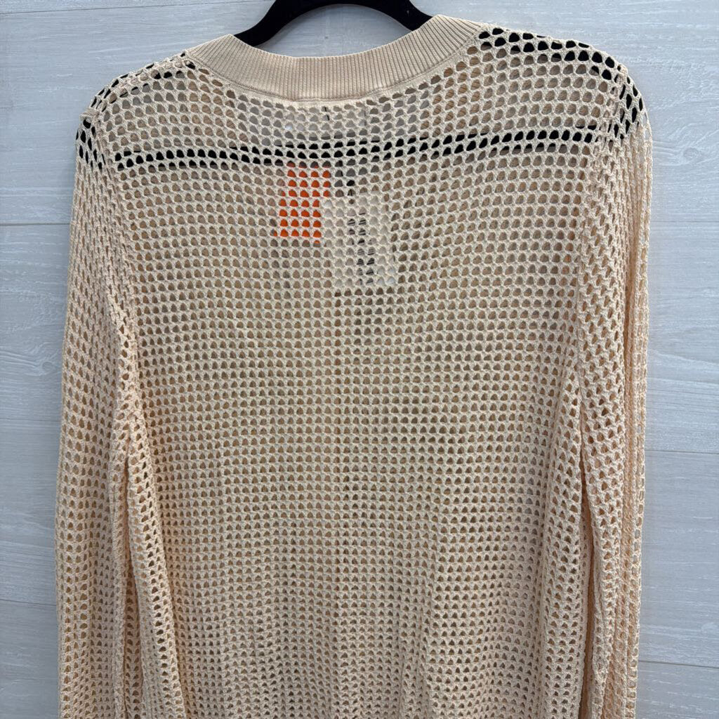 Amanda Jean Cream Open Knit Cardigan Sweater Large/ Extra Large
