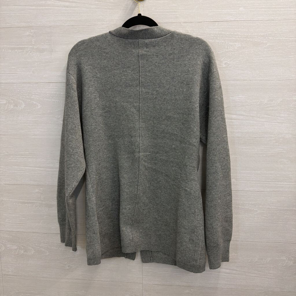 Future Collective Grey/ Gold Button Cardigan Sweater Medium