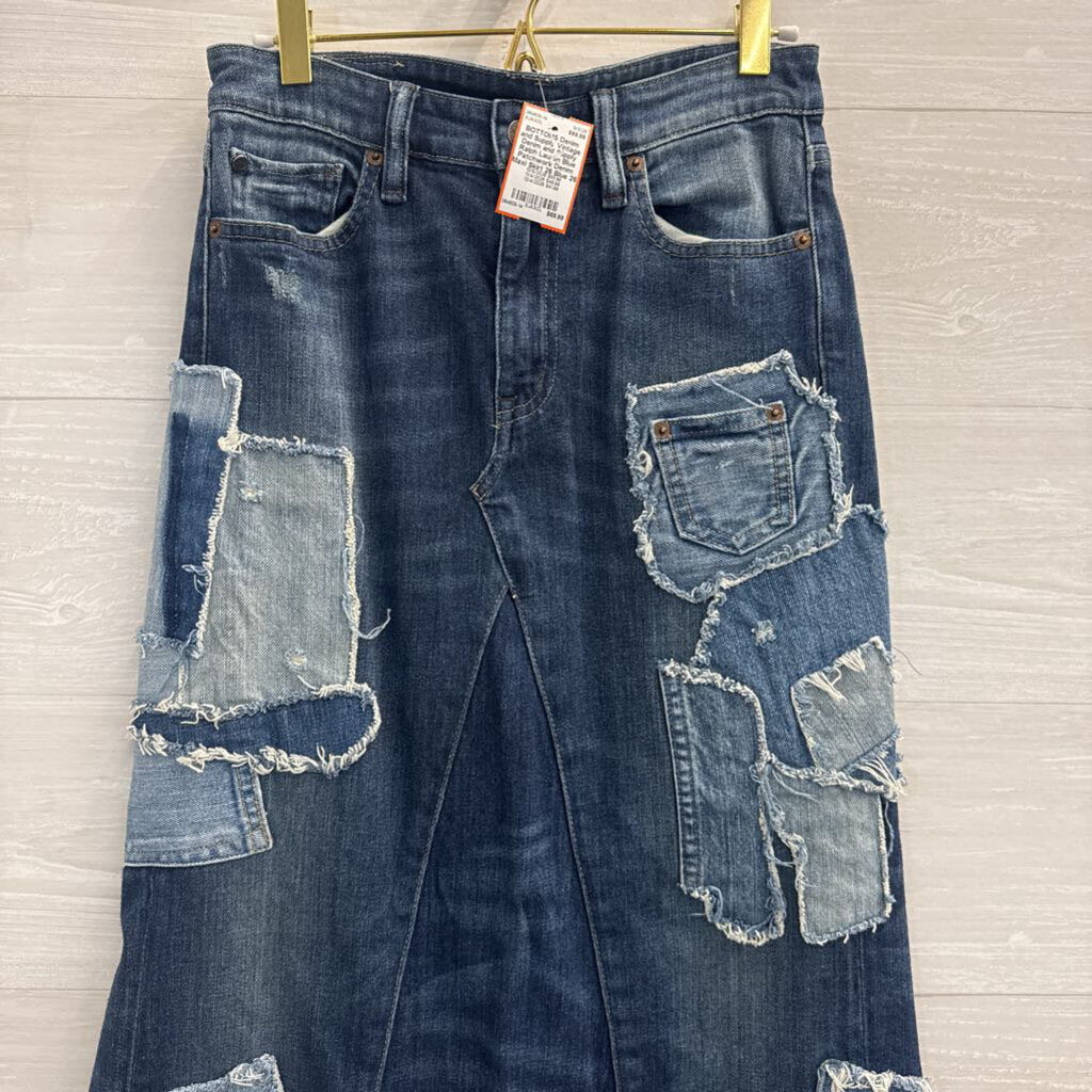 Vintage Denim and Supply Ralph Lauren Blue Patchwork Denim Maxi Skirt 26