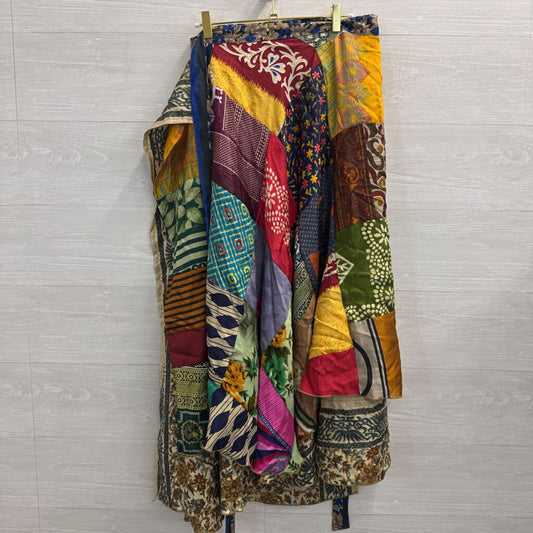 Reversible Silky Print Wrap Skirt Medium/ Large