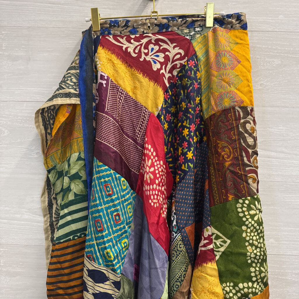 Reversible Silky Print Wrap Skirt Medium/ Large