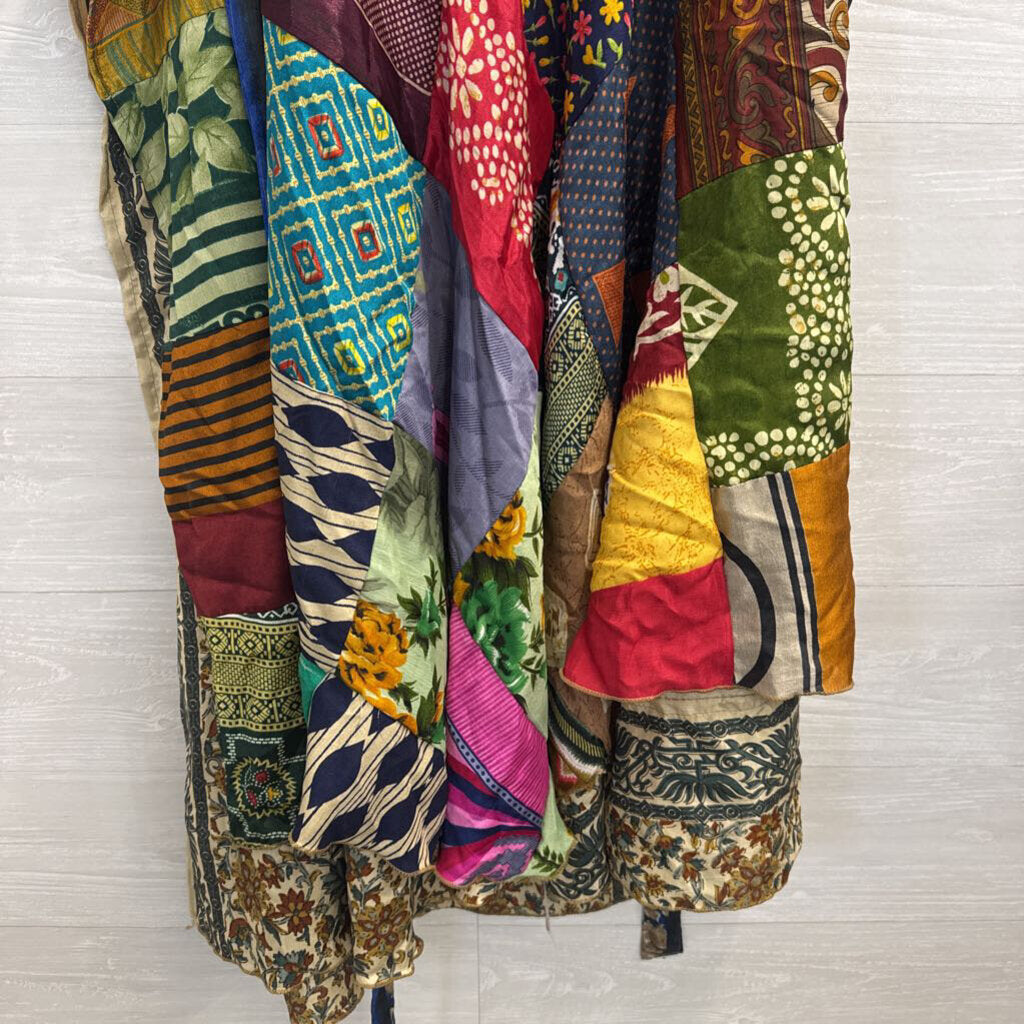 Reversible Silky Print Wrap Skirt Medium/ Large