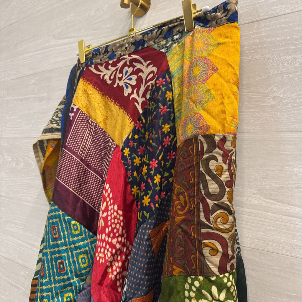 Reversible Silky Print Wrap Skirt Medium/ Large