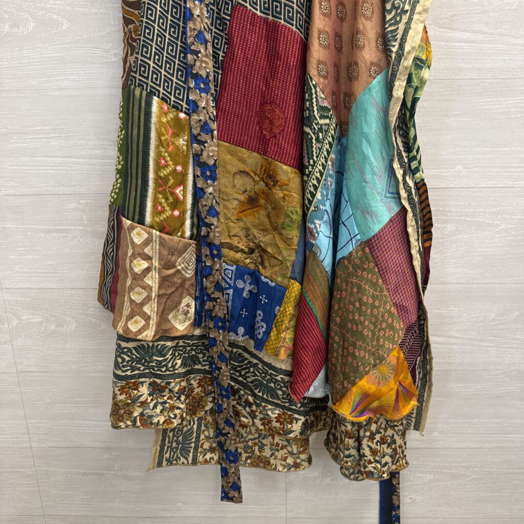 Reversible Silky Print Wrap Skirt Medium/ Large