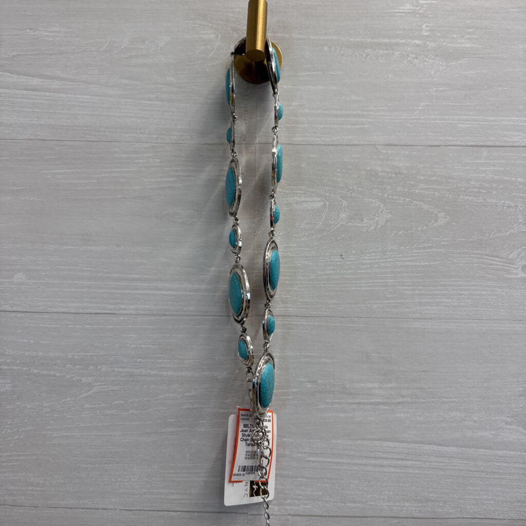 Amanda Jean Silver/ Turquoise Chain Belt