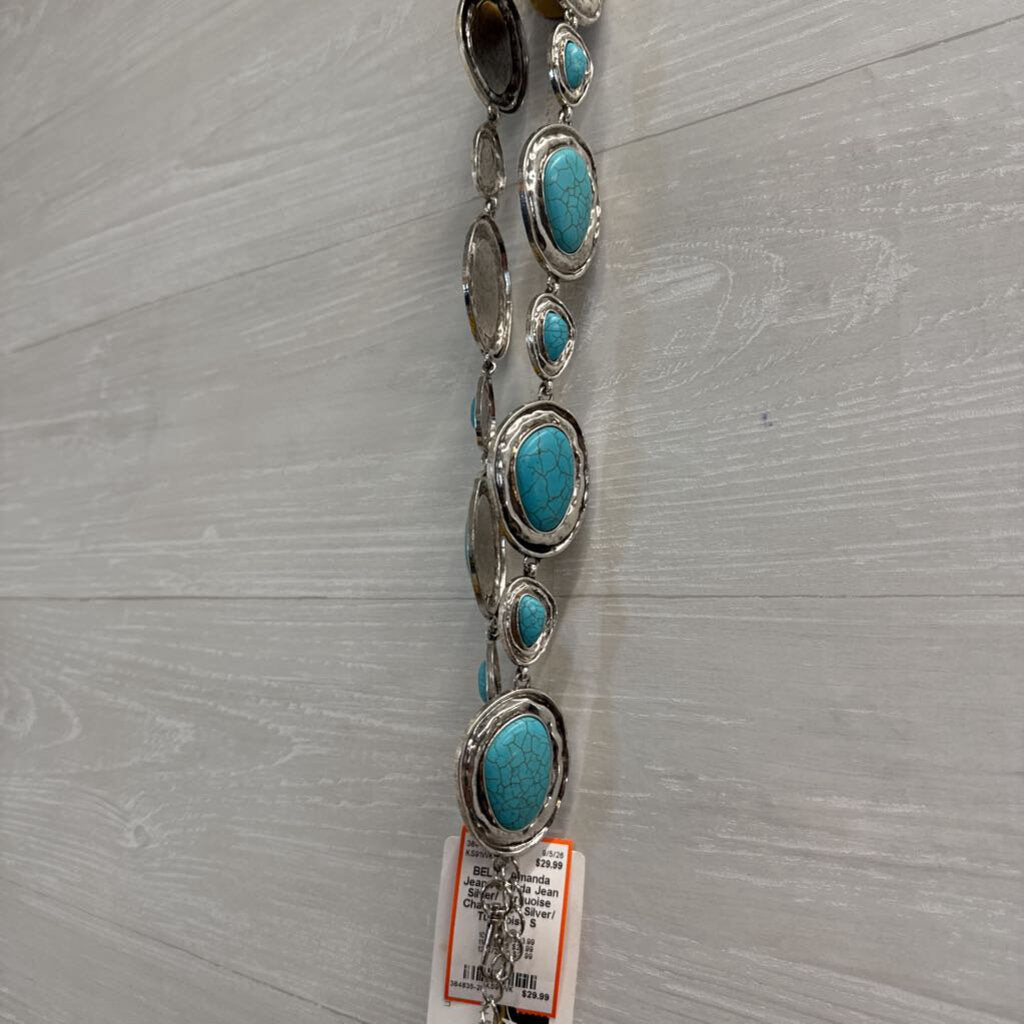 Amanda Jean Silver/ Turquoise Chain Belt