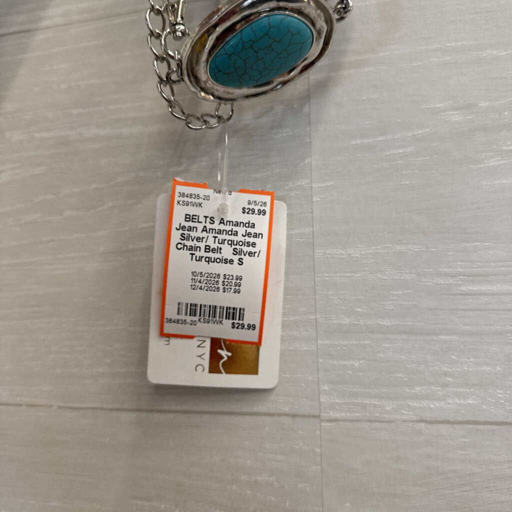Amanda Jean Silver/ Turquoise Chain Belt