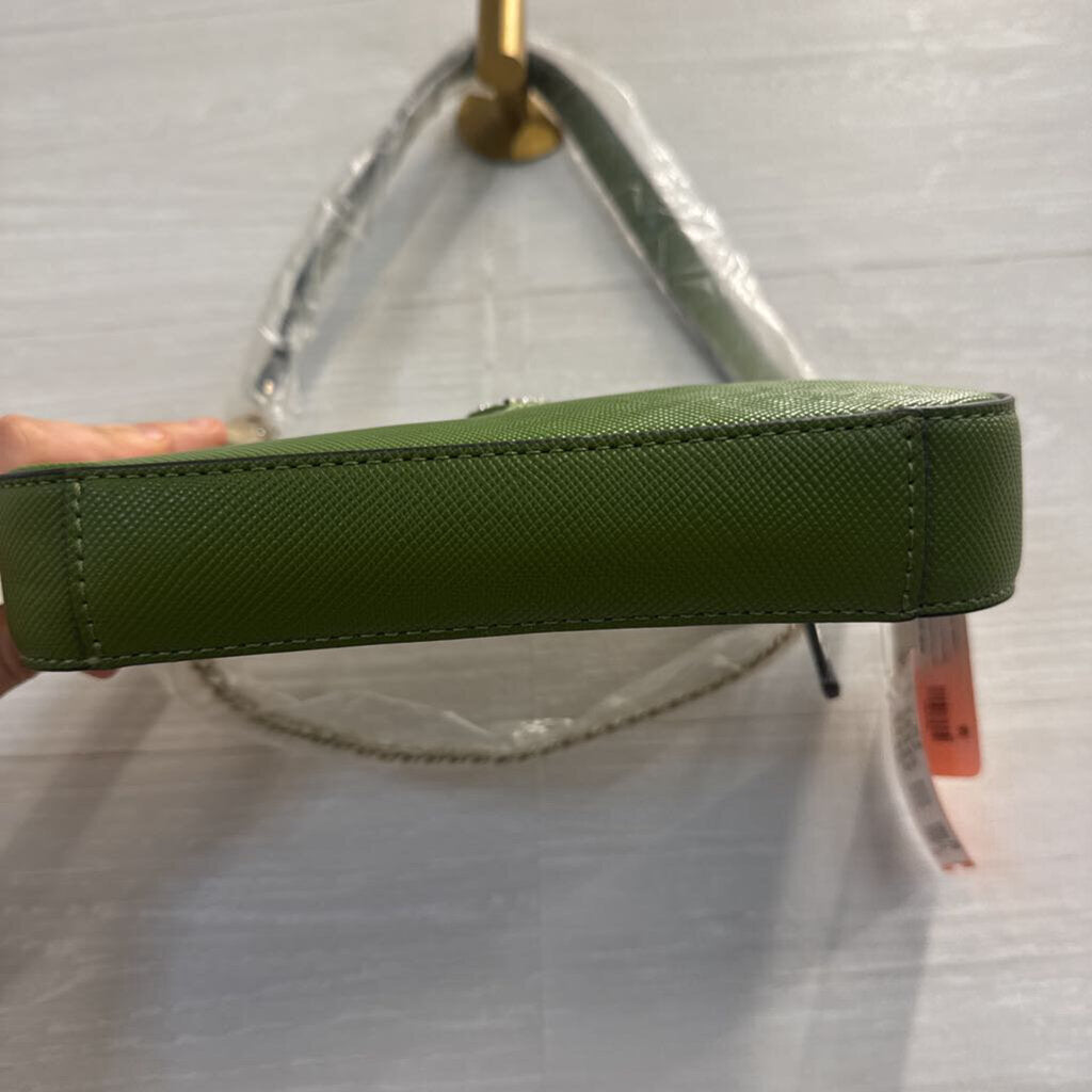 Guess Green Leather Noelle II Zip Small Shoulder Purse