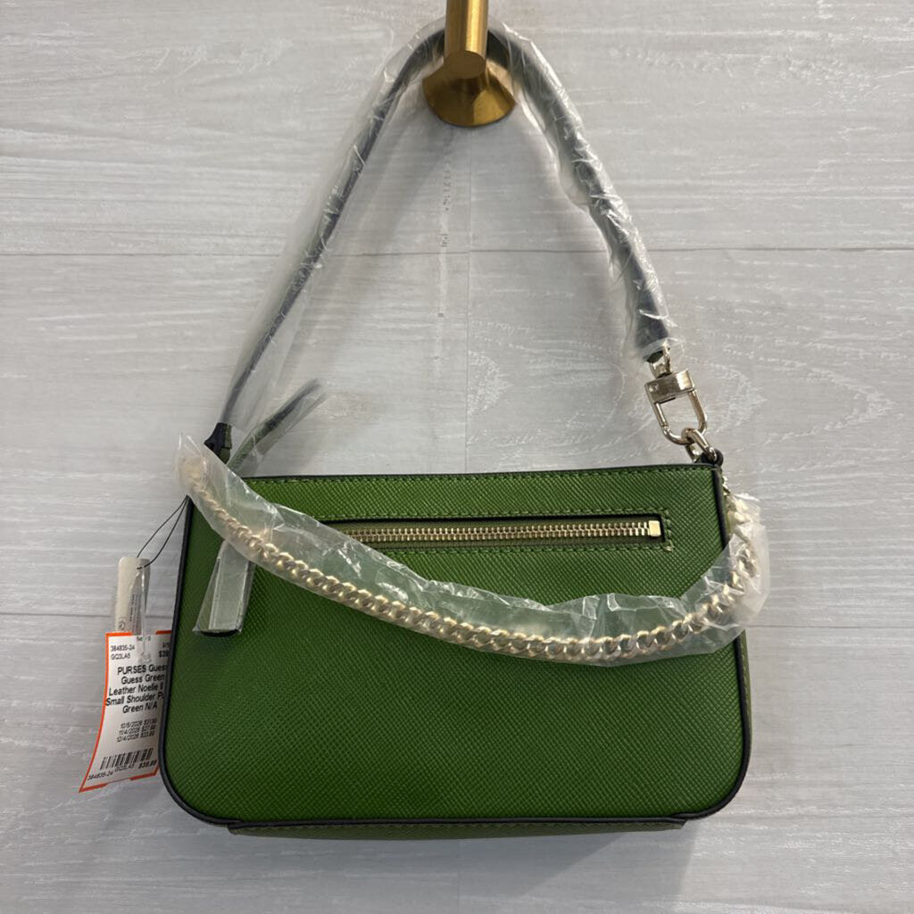 Guess Green Leather Noelle II Zip Small Shoulder Purse