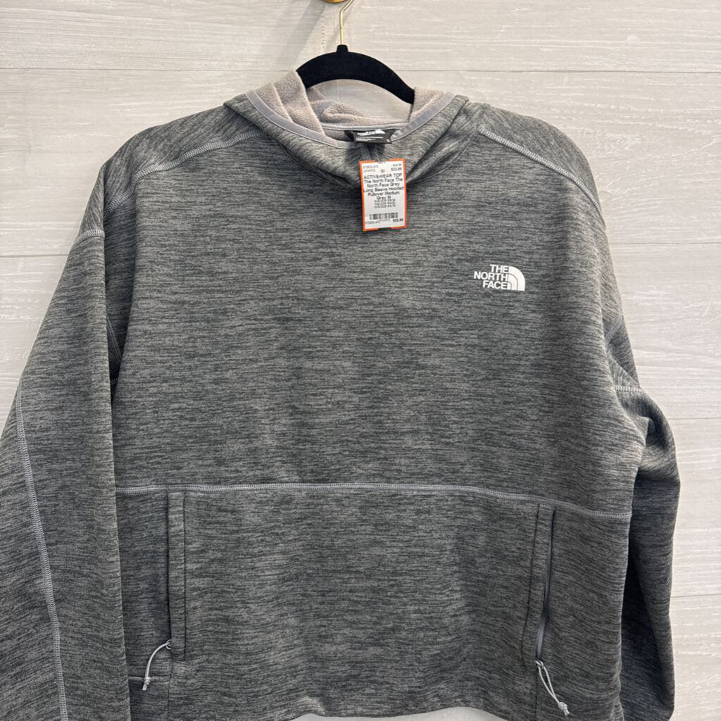 The North Face Grey Long Sleeve Hooded Pullover Medium