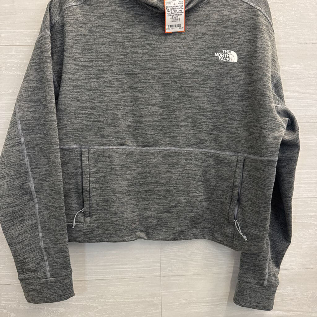 The North Face Grey Long Sleeve Hooded Pullover Medium