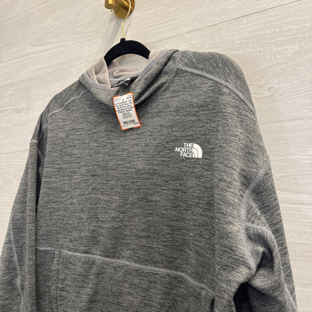 The North Face Grey Long Sleeve Hooded Pullover Medium