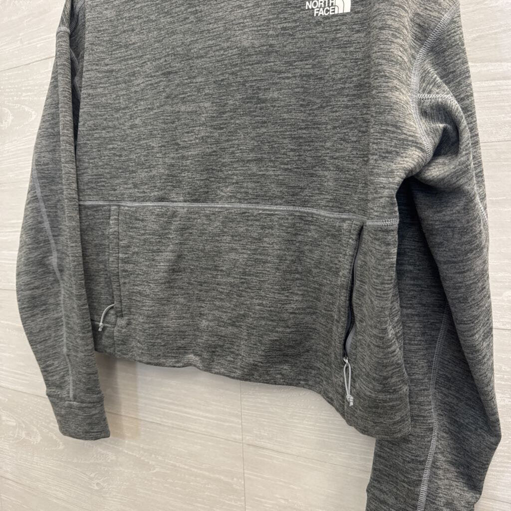 The North Face Grey Long Sleeve Hooded Pullover Medium
