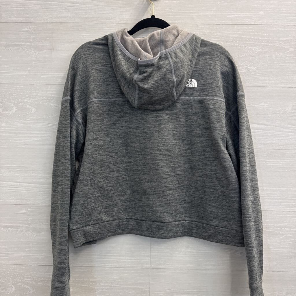 The North Face Grey Long Sleeve Hooded Pullover Medium