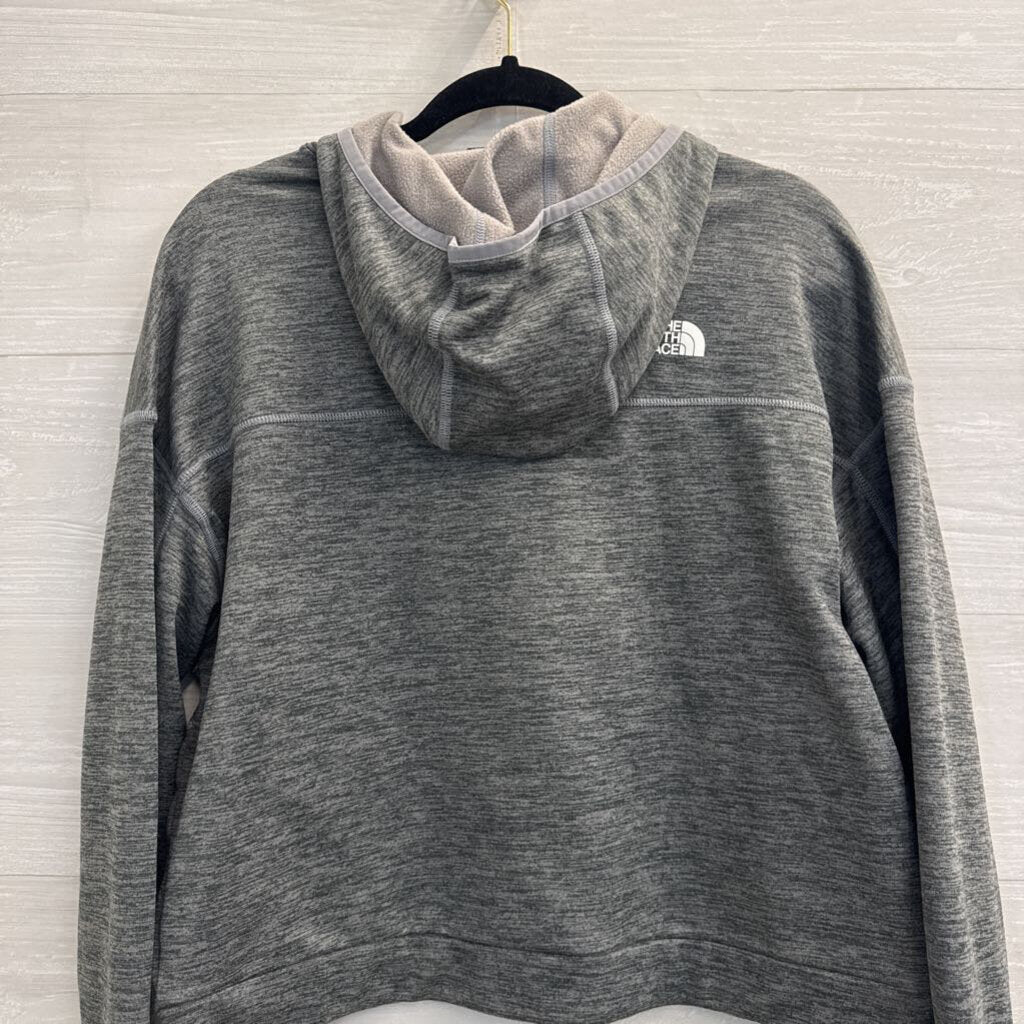 The North Face Grey Long Sleeve Hooded Pullover Medium
