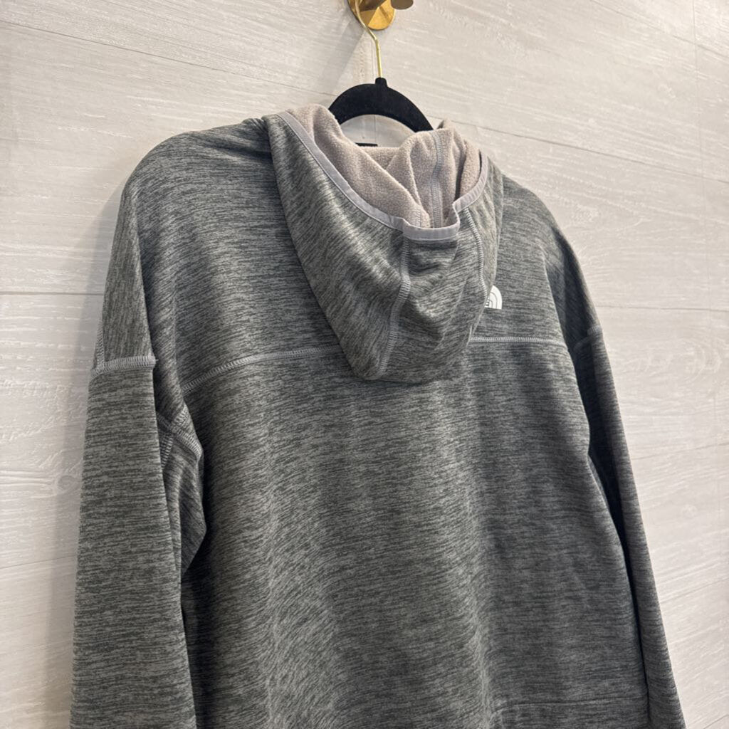 The North Face Grey Long Sleeve Hooded Pullover Medium
