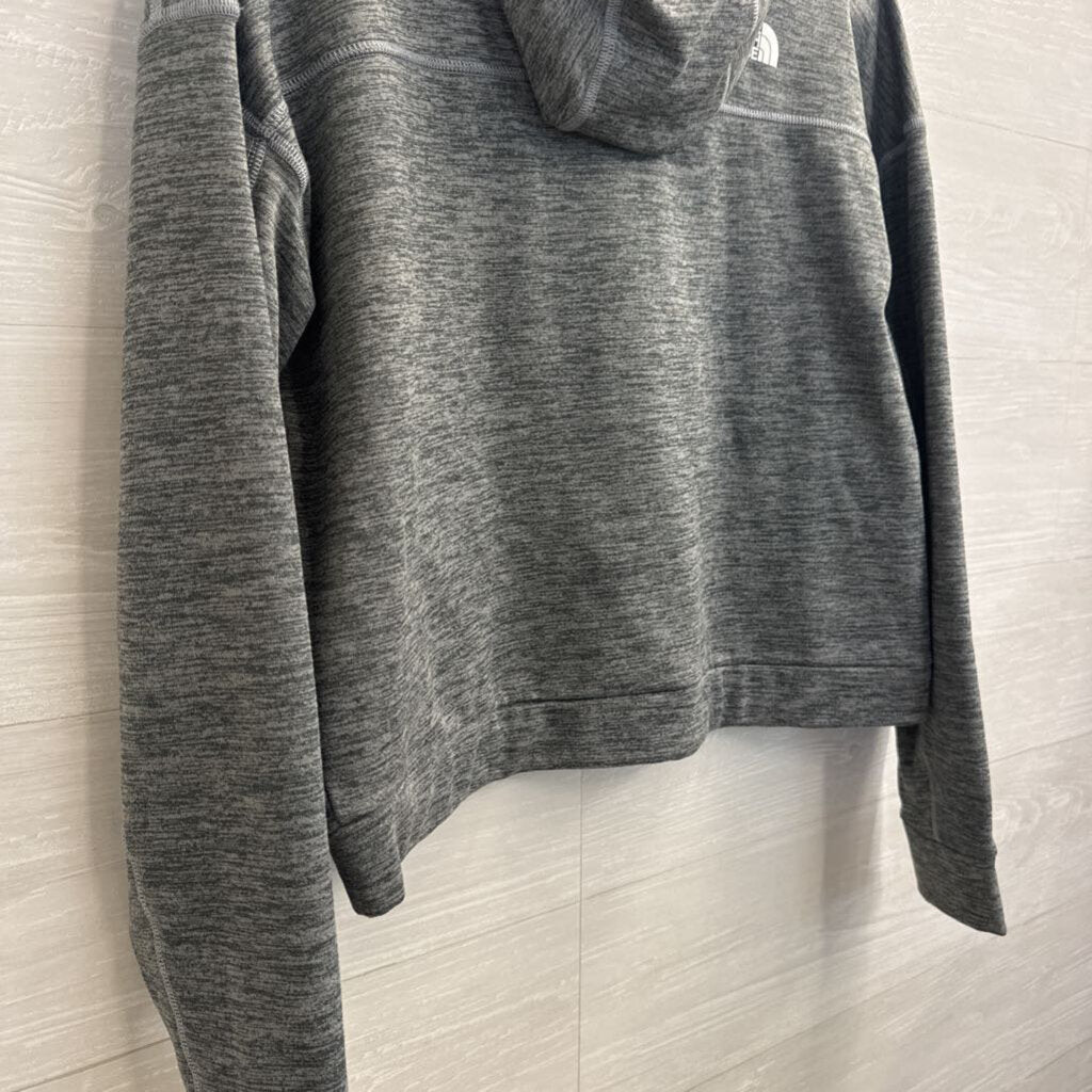 The North Face Grey Long Sleeve Hooded Pullover Medium