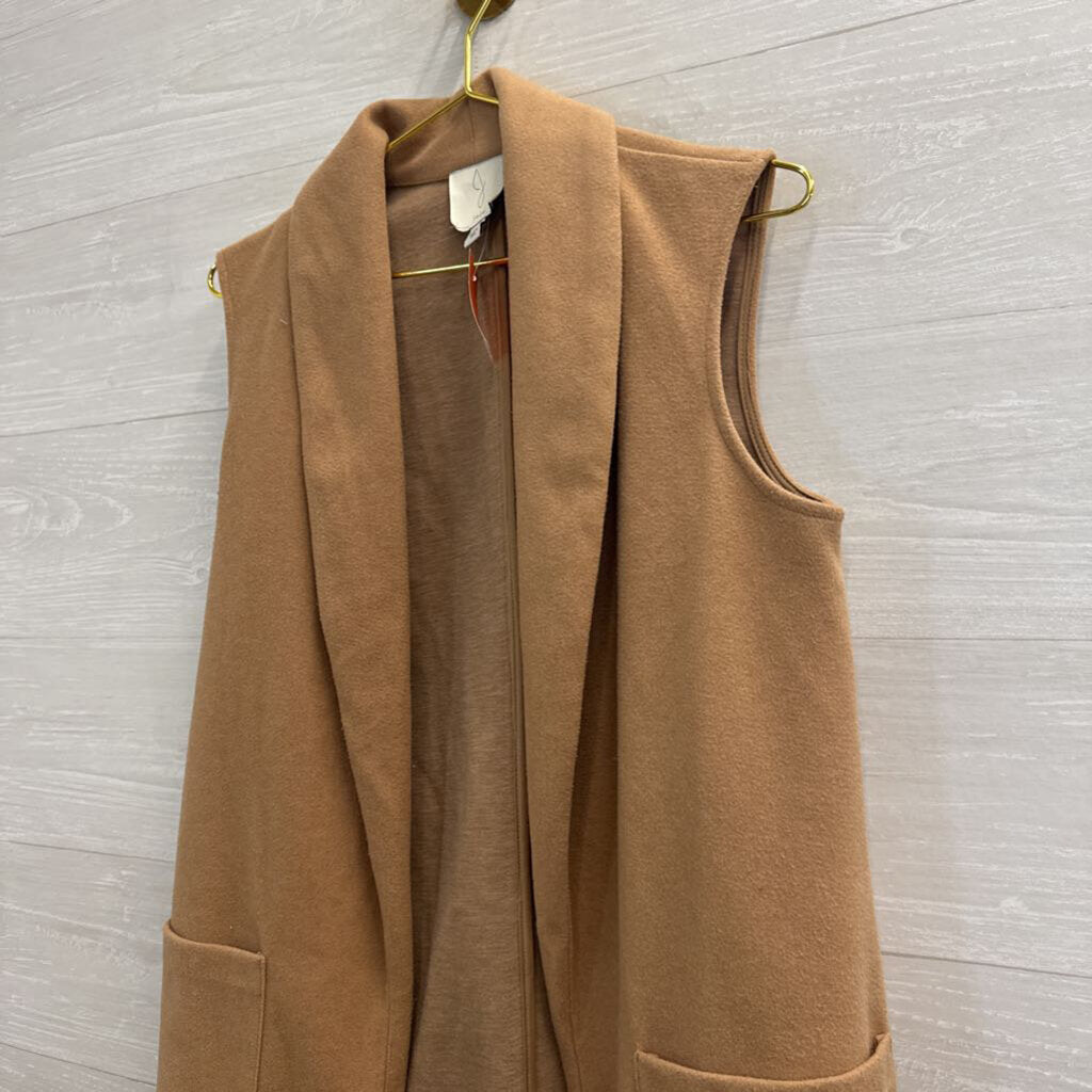 Joie Brown Long Sleeveless Vest Top Small